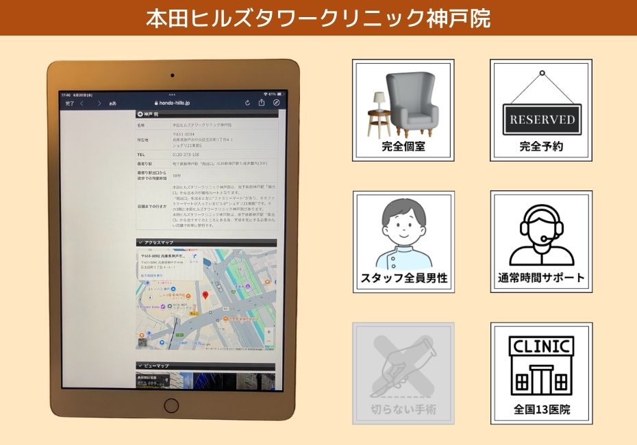本田ヒルズタワークリニック神戸院